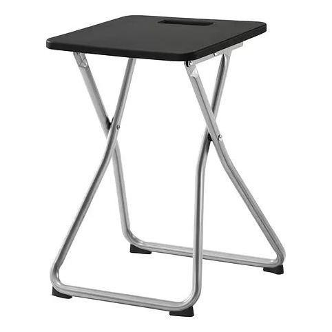 BEBAS ONGKIR - Bangku Lipat/Kursi Lipat Folding Chair Praktis Kokoh Serbaguna 45cm Original - Hitam