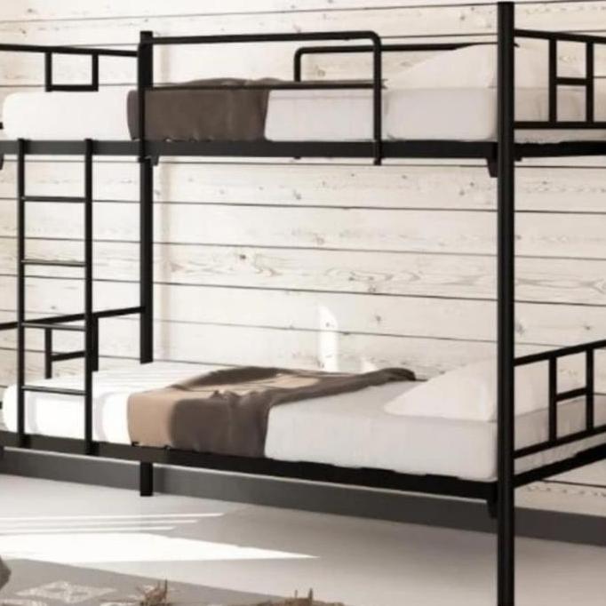 PROMO DISKON - Ranjang tingkat besi Bunkbed Ranjang besi susun 90x200