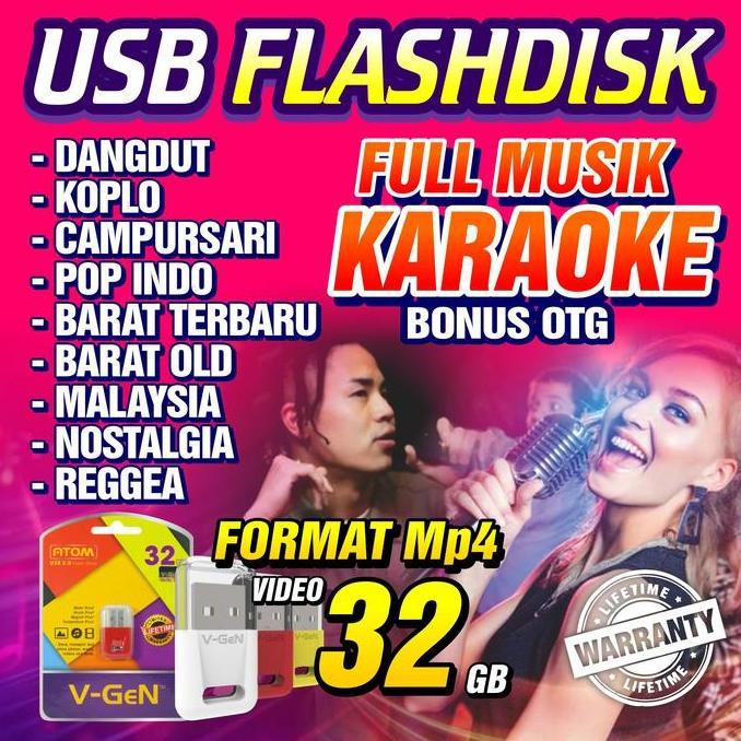 USB KARAOKE Full Musik Flashdisk ALL GENRE Kapasitas 32 Gb Video MP4 - Digital, Layar, Music Mobil p