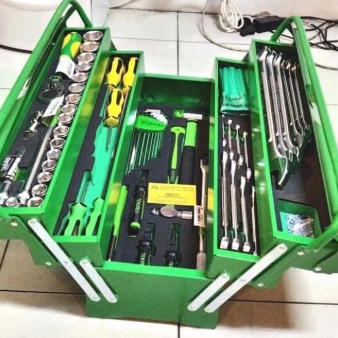 Tekiro Tool box Set 66pcs kotak mekanik Alat perkakas kunci sock set 66pcs box besi