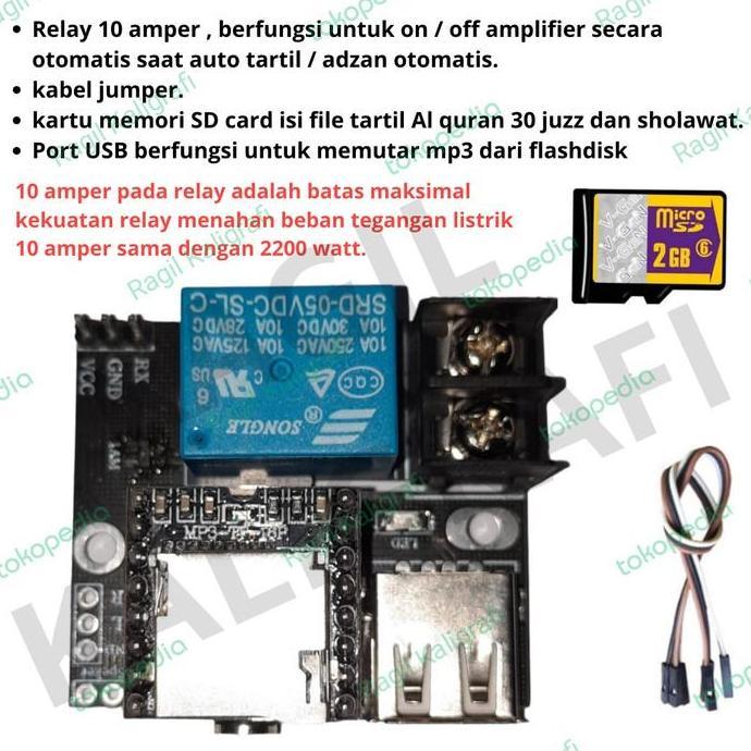 Modul MP3 KONTROLER JAM SHOLAT DIGITAL MODUL AUTO TARTIL KONTROLER JWS