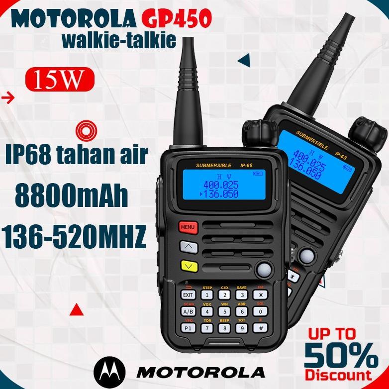 IP68 Tahan AirHT Motorola GP450 walkie talkie dua arah radio jarak jauh radio walkie walkie motorola