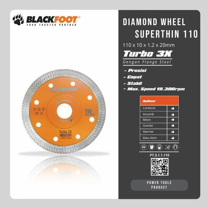 BLACKFOOT MATA POTONG GRANIT SUPER TIN 3X TURBO DIAMOND TURBO 110A