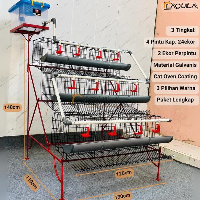 Paket Kandang Ayam Petelur Fullset Aksesoris Lengkap Rumahan Modern 3 Tingkat