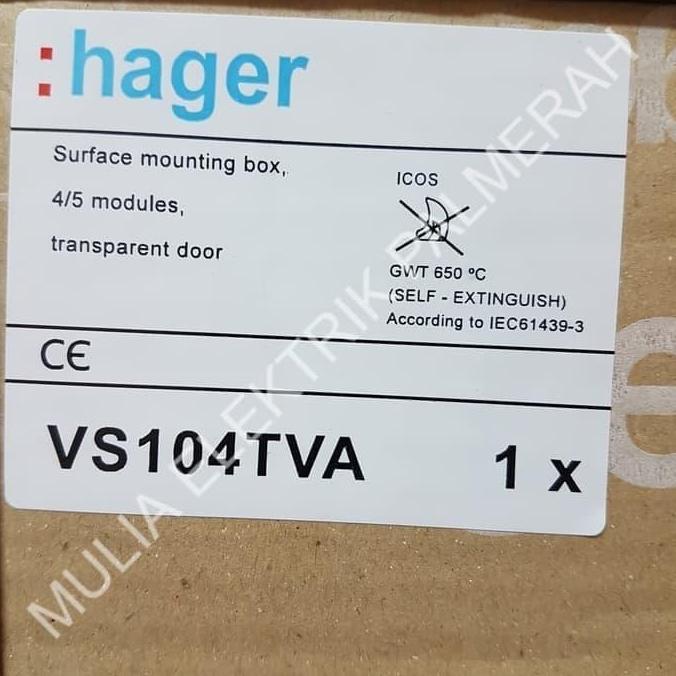 BOX MCB HAGER 4 GROUP OUTBOW VS104TVA