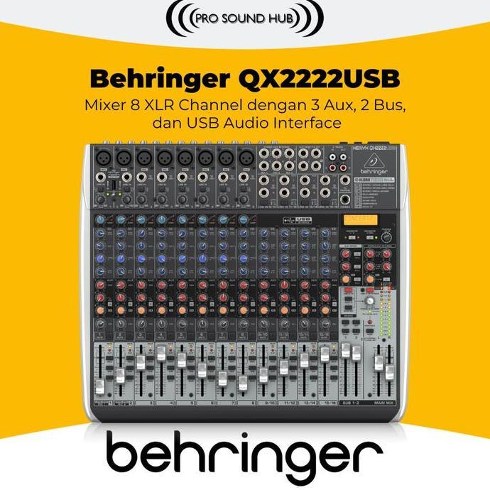 BEHRINGER QX2222USB 8 CHANNEL 22 INPUT QX-2222 QX2222 USB AUDIO INTERFACE SOUNDCARD ORIGINAL DAN TER