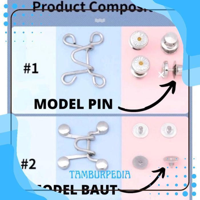 ter-46 Kancing jeans adjustable, Kancing Pengecil Celana Jeans pengait jeans ajaib , kancing serbagu