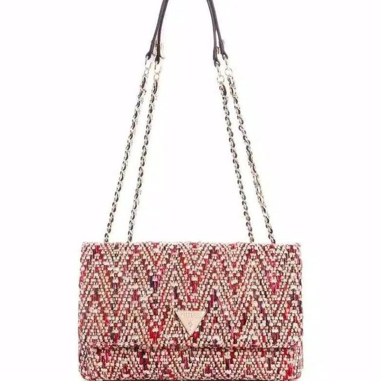 Tas Guess Cessily Tweed Crossbody Original 24x16cm