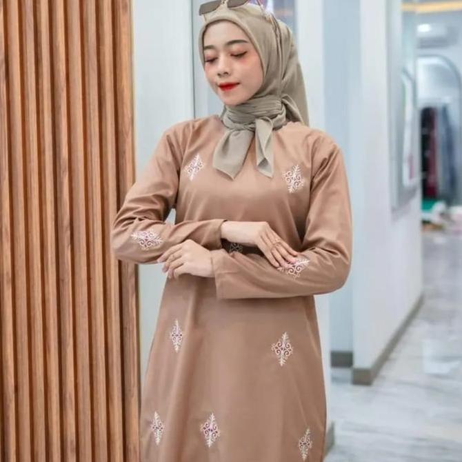 Baju Kurung Melayu Wanita Bordir Bahan Katun Toyobo Terlaris