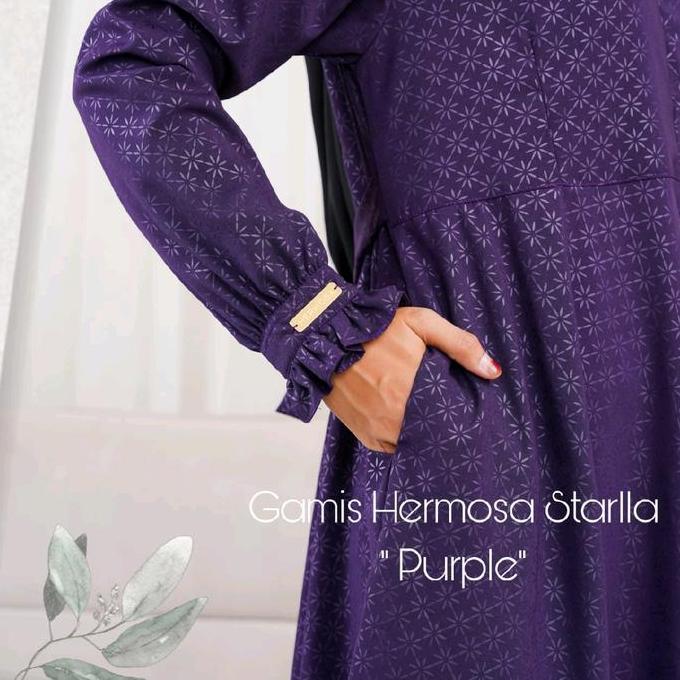 [Gamis hermosa]Gamis hermosa wolfis embos motif starla ungu tua-gamis syari busui premium umbrella 4