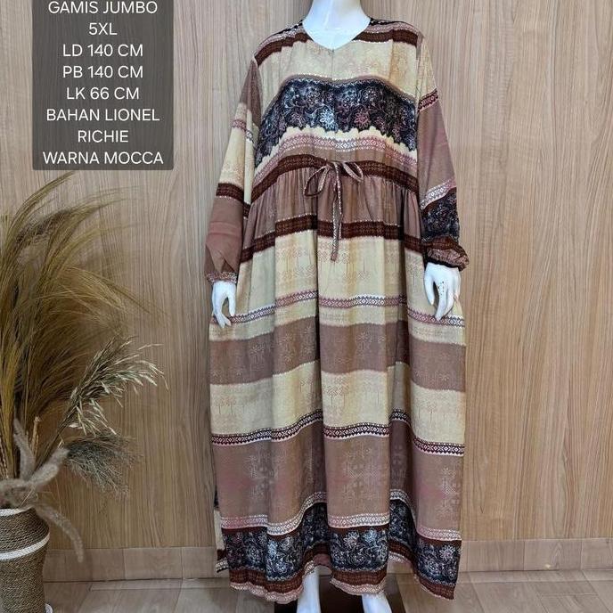 Gamis Jumbo Ld 140 Cm Motif Abstrak Kekinian Terlaris
