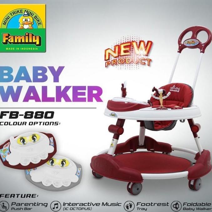 Baby Walker Family 2121 roda belajar jalan bayi pink dan biru