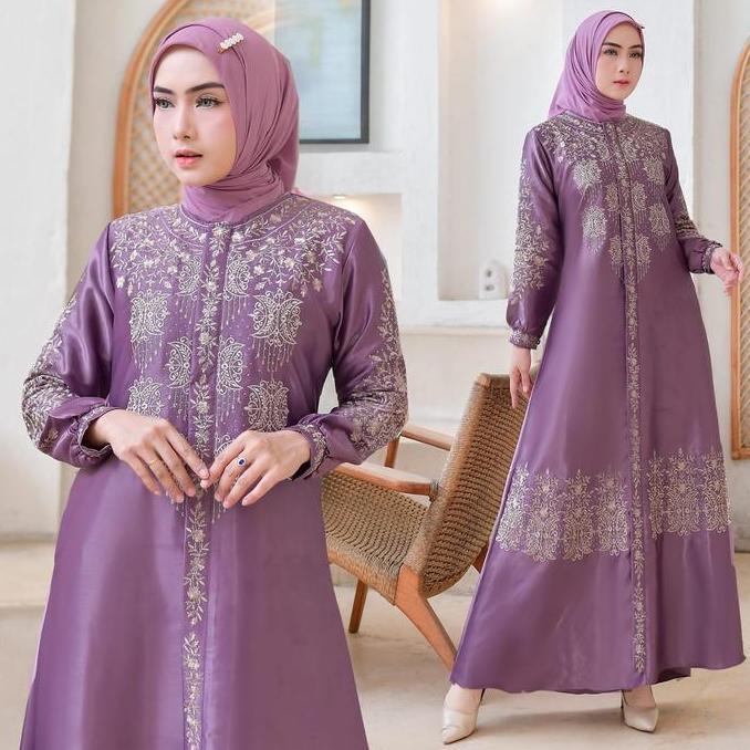 Gamis Lebaran 2024 Cristal Silk Premium Motif Bordir Pintu Aceh 2 Terlaris