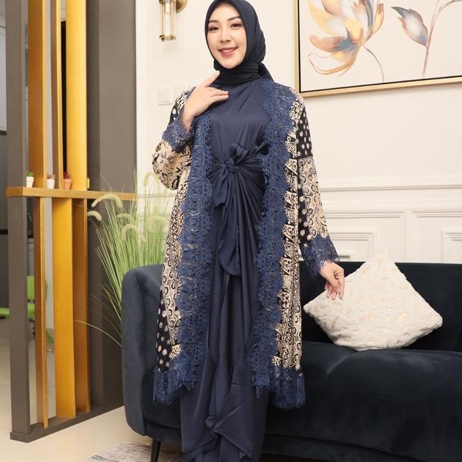 SET COUPLE KAFTAN IKAT VISCOSE PREMIUM GIES Baju Batik Kondangan Pasangan Dress Muslim Wanita Pesta 