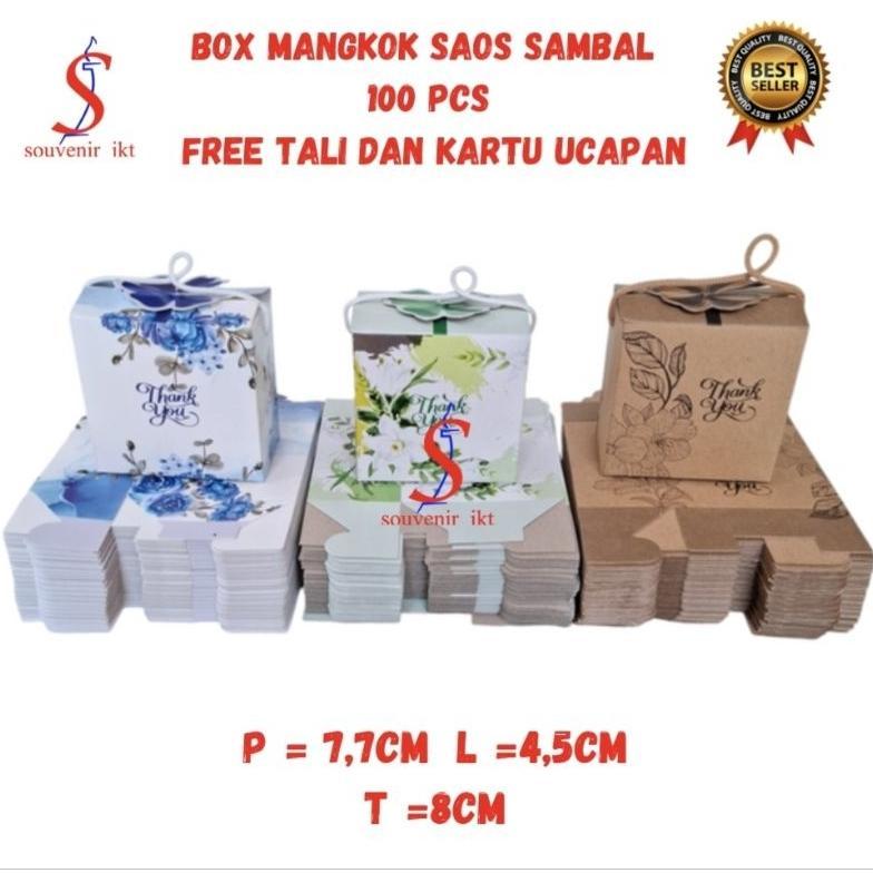 HANYA BOX 100Pcs Box Mangkok Saus Sambel/Box Mangkok Bulat/Box Mangkok Daun/Box Mangkok Kotak FREE K