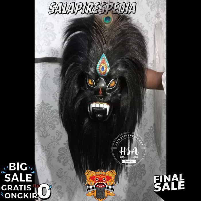 Topeng Ganongan/Topeng Bujang Ganong Mata Kaca Full Hitam [Br 1111]