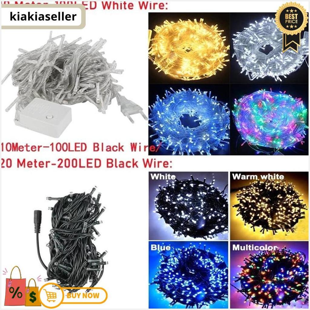 Anbolt Lampu Tumblr Lampu Hias Lampu Natal 10M/20M Warna Warni/ Kuning Lampu Kelap Kelip Anti Air Te