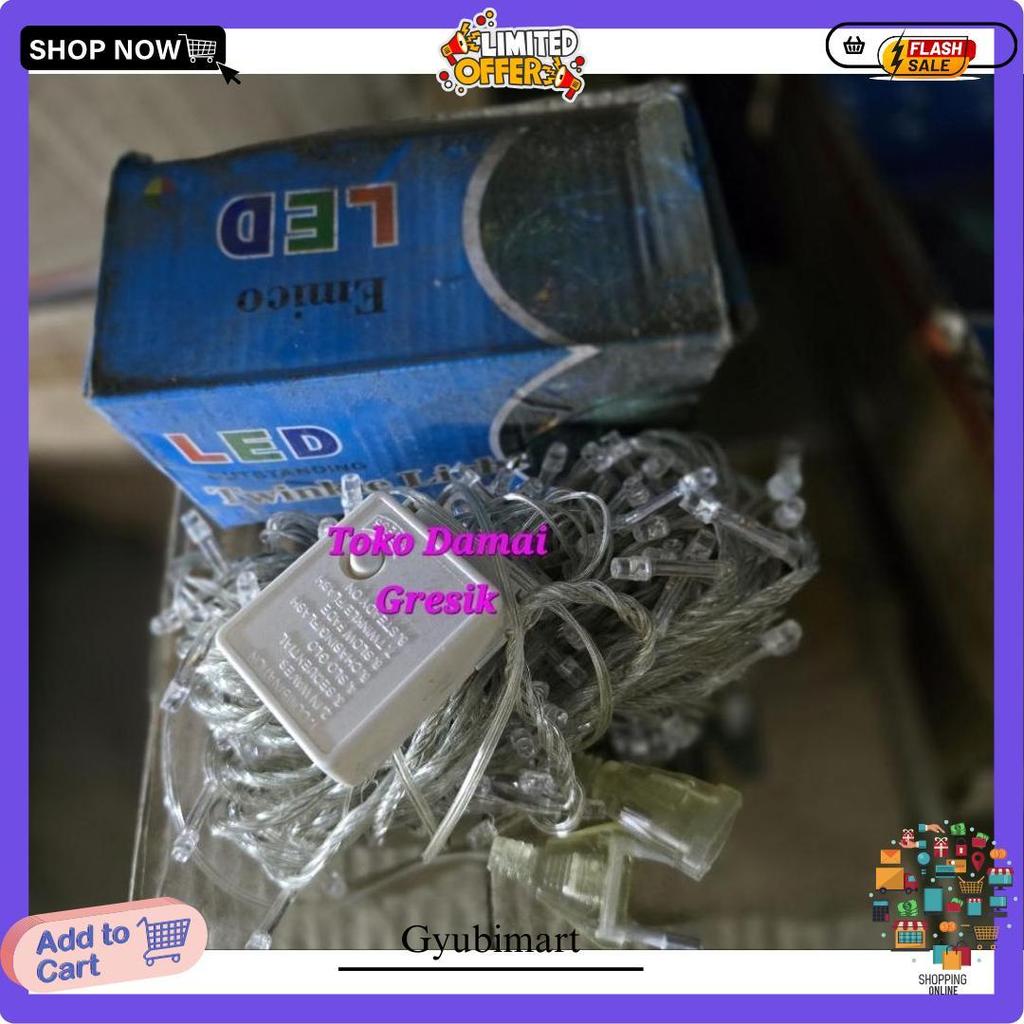 Emico Lampu Natal Rgb 150Led Lampu Penjor Hias Kabel Bening Obral Terlaris