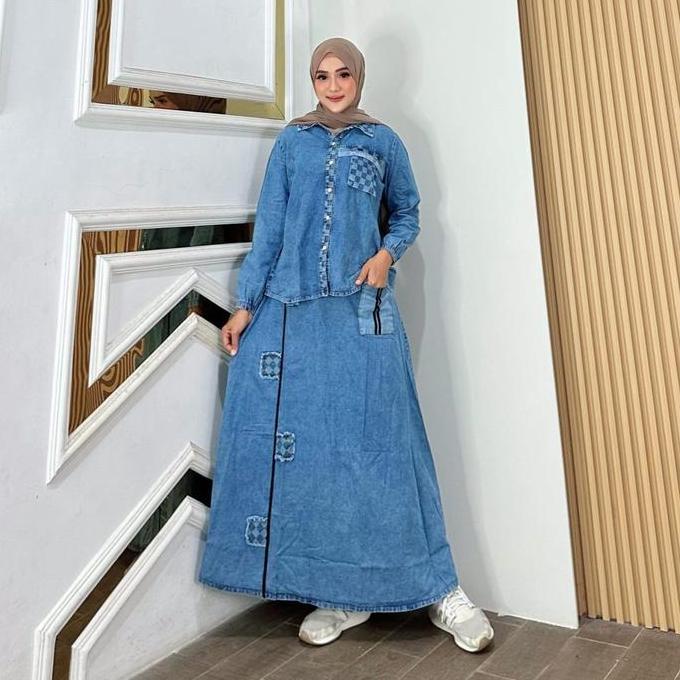 Cassandra One Set Jeans Kotak Fashion Muslim Wanita Kekinian