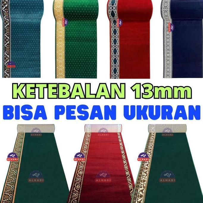 Alhadi Karpet Masjid Rajgra Malgiz Meteran 100Cm X 120Cm Tebal 13Mm Sajadah Mushola Empuk Lembut