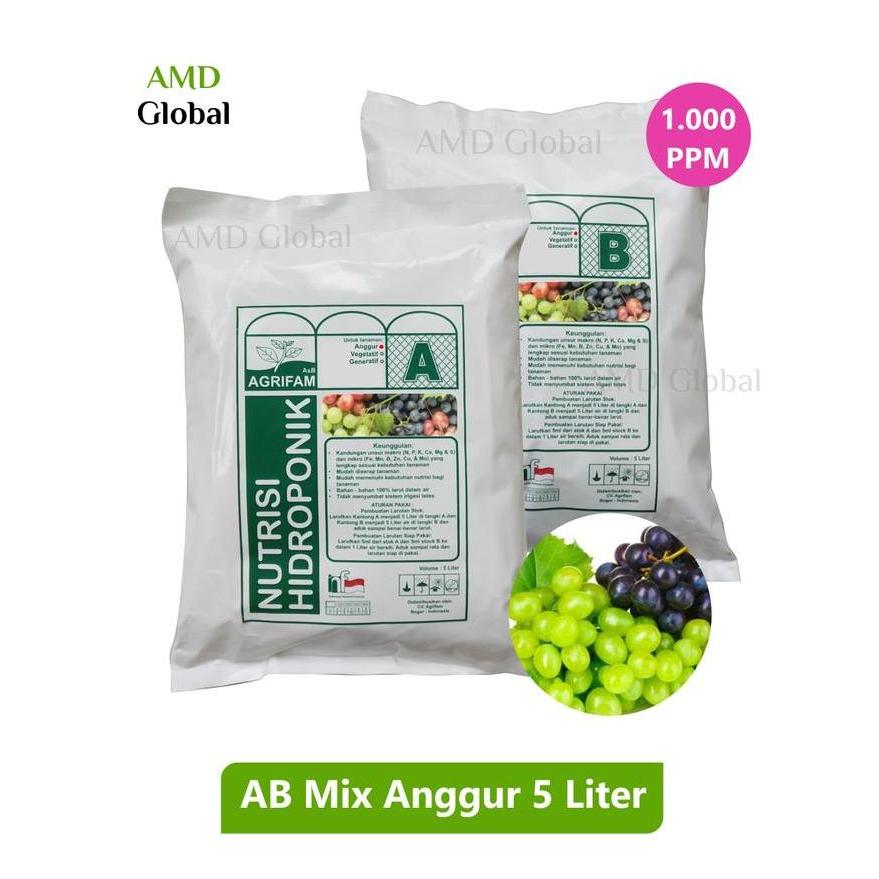 Promo AB Mix Nutrisi Hidroponik Buah Anggur 5 Liter COD