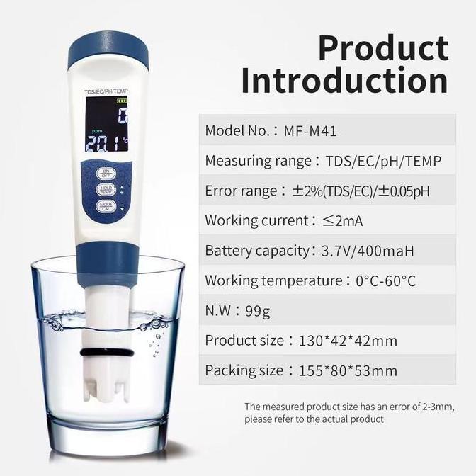 TERBARU - ELROSTO PH TDS Alat Ukur Suhu  Kualitas Air Digital Hidroponik Akuarium