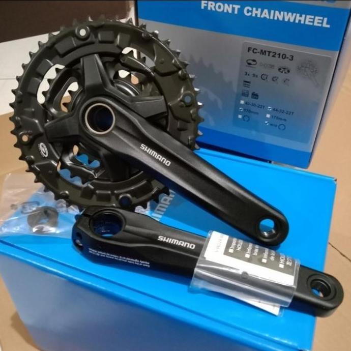 TERBARU - gir crankset crank set shimano original altus MT210 hollowtech 2 HT2 44T 32T 22T 3 speed t