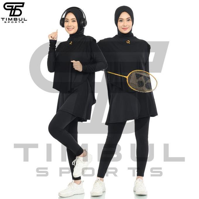 TERMURAH - Stelan Olahraga Wanita Muslimah Senam Renang Lari Bersepeda Legging Rok Hijab Rompi