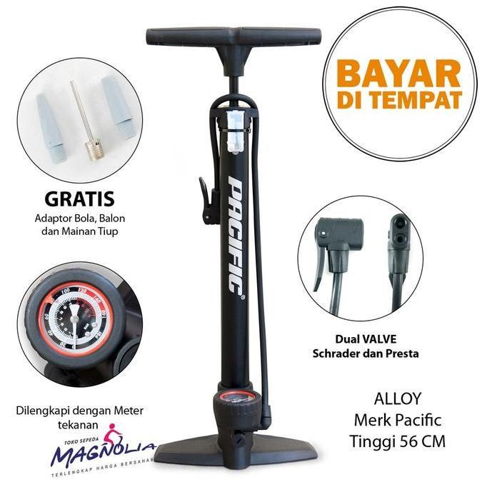 BEBAS ONGKIR - Pompa Angin Ban Motor dan Sepeda Alloy Merk Pacific