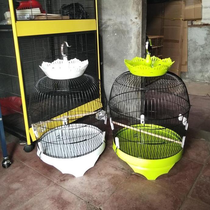 BEBAS ONGKIR - Kandang burung tekukur , puter besi mahkota import diameter 42cmxT49cm