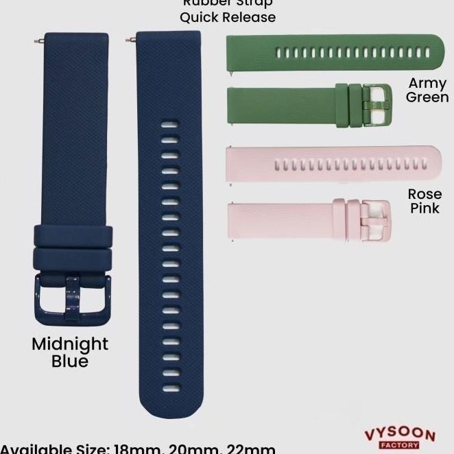 Tali Karet Strap Rubber Jam Tangan 18Mm 20Mm 22Mm Rubber Strap Silikon
