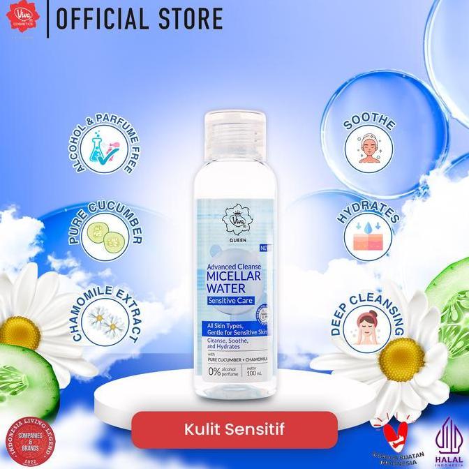Viva Queen Advanced Cleanse Micellar Water with Pure Cucumber & Chamomile (NO ALCOHOL & NO PARFUME)
