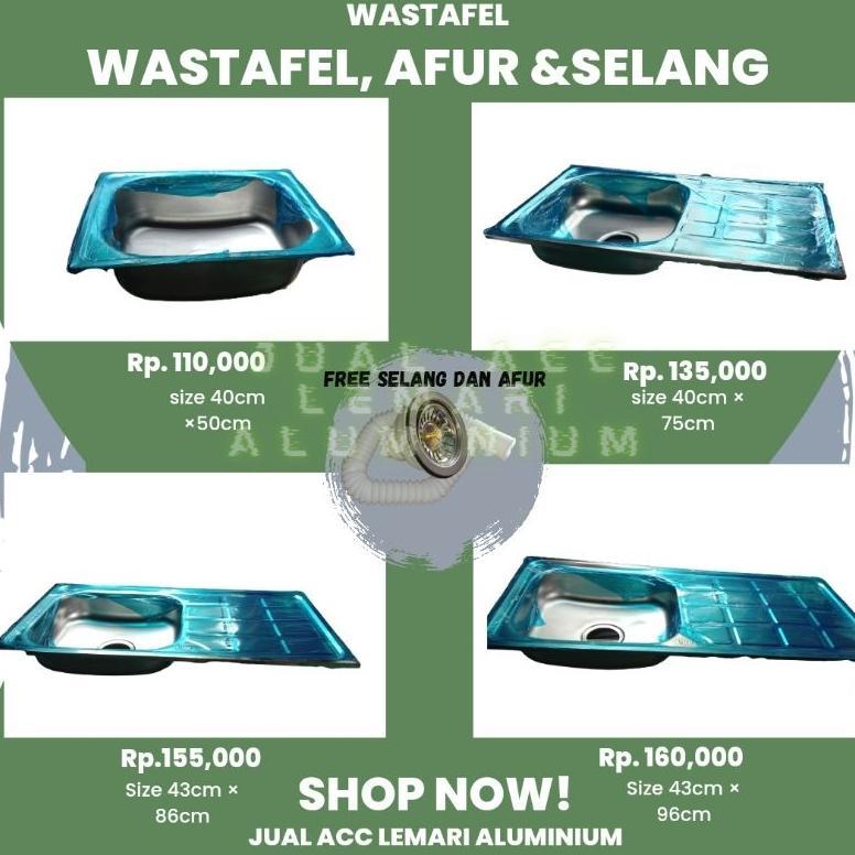 WASTAFEL CUCI PIRING / TEMPAT PAMBASUHAN (1paket selang, afur dan wastafel )