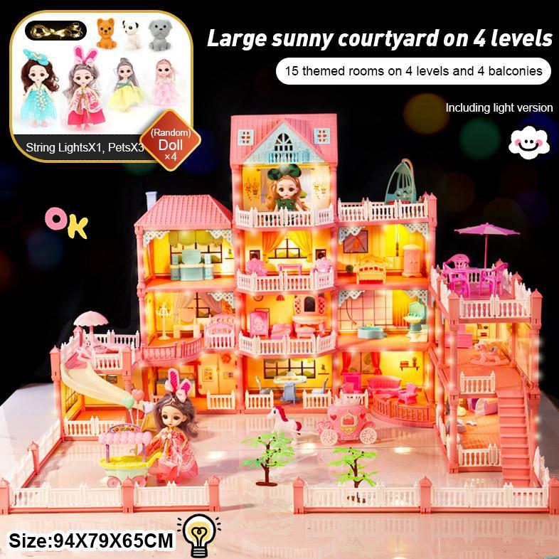 MURAH 4/3 Lantai Mainan Rumah Rumahan Villaku Anak Perempuan Lengkap Dengan Perabot Rumah / Mainan E