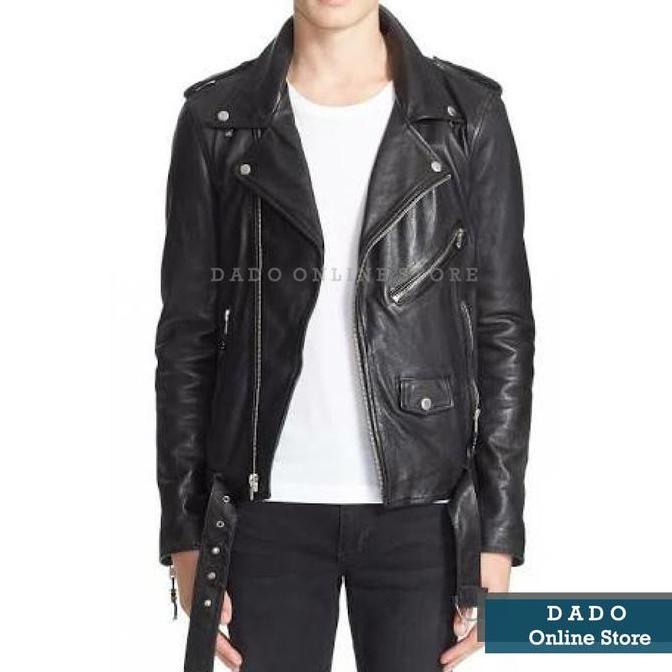 Jaket Semi Kulit Sintetis Punk Rock Ramones Pria
