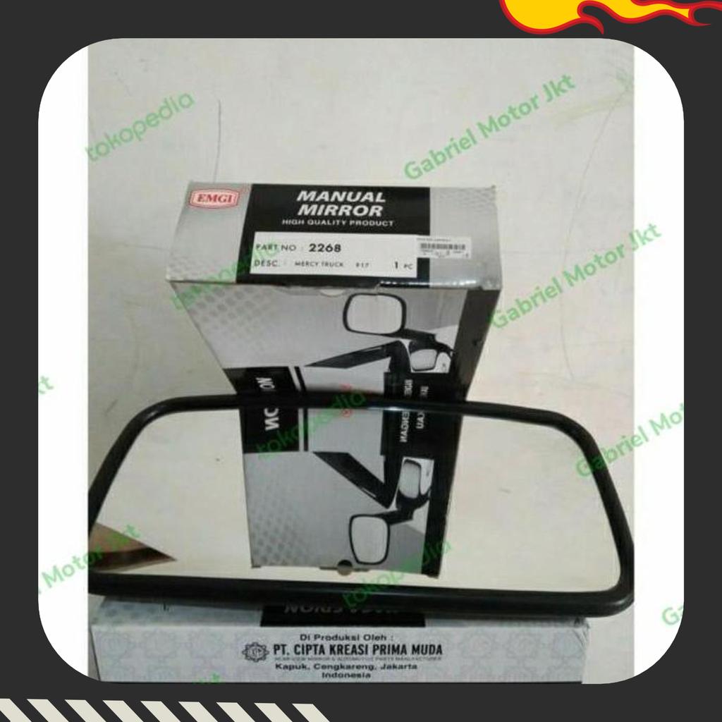 Kaca Spion Mercy Truk Klem Tiang Kotak Panjang 2268 Emgi