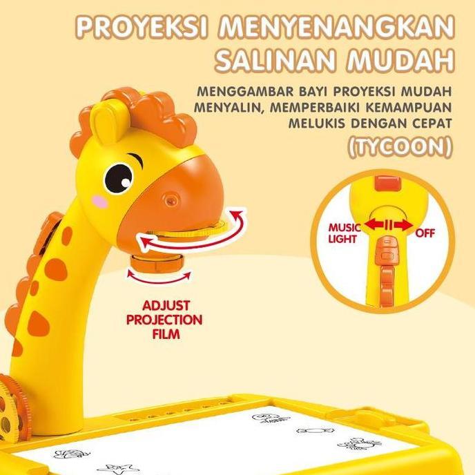 Meja Proyektor Edukasi Anak - Mainan Belajar Melukis & Mewarnai untuk Anak Tanpa Garansi Transportat