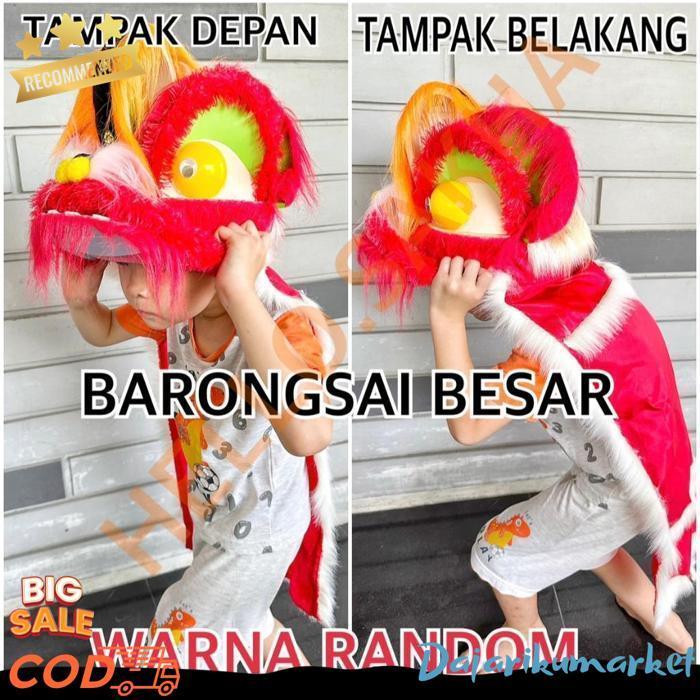 Mainan Topeng Barongsai Besar Gede Jumbo Bisa Dipakai Anak Balita Singa Imlek Kostum Bahan Bagus Kua