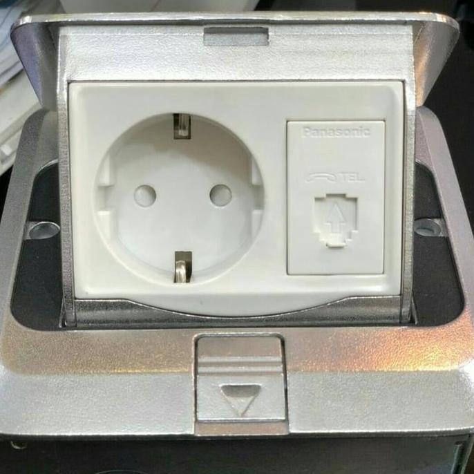 stop kontak lantai Panasonic DU5913JT-1(stop kontak +telepon)