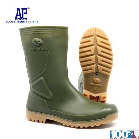 Ap Boots Terra Eco 5 Pendek Hijau Size 37-42  / Sepatu Boots Karet Pendek Merk Ap Boots / Sepatu Boo