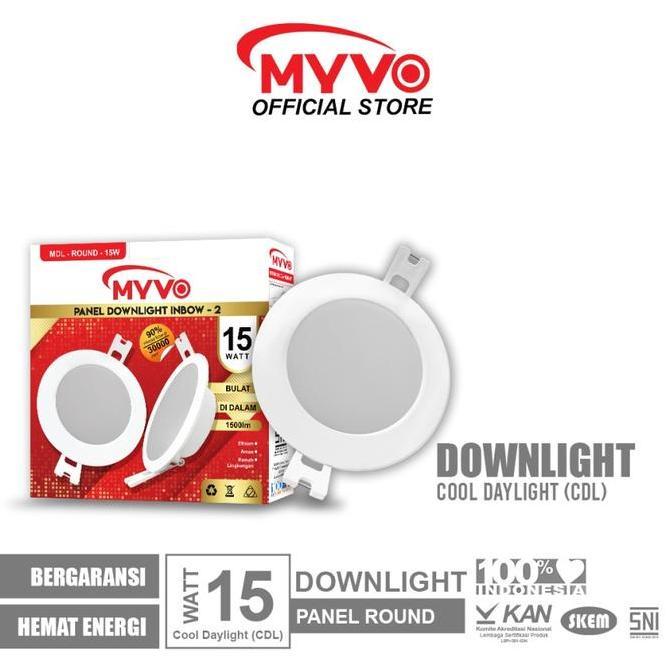 LAMPU DOWNLIGHT LED PANEL MYVO 15W 15 W 15WATT 15 WATT BULAT INBOW MYVO LED PANEL