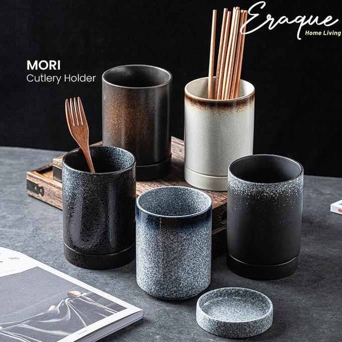 Mori Cutlery Holder / Wadah Tempat Sendok Garpu Keramik Jepang Unik