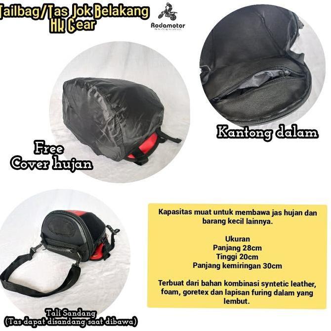 HMTL7 HK Gear Tailbag Tas Jok Belakang Motor Touring Kapasitas Besar Muat Jas Hujan & Barang Kecil D