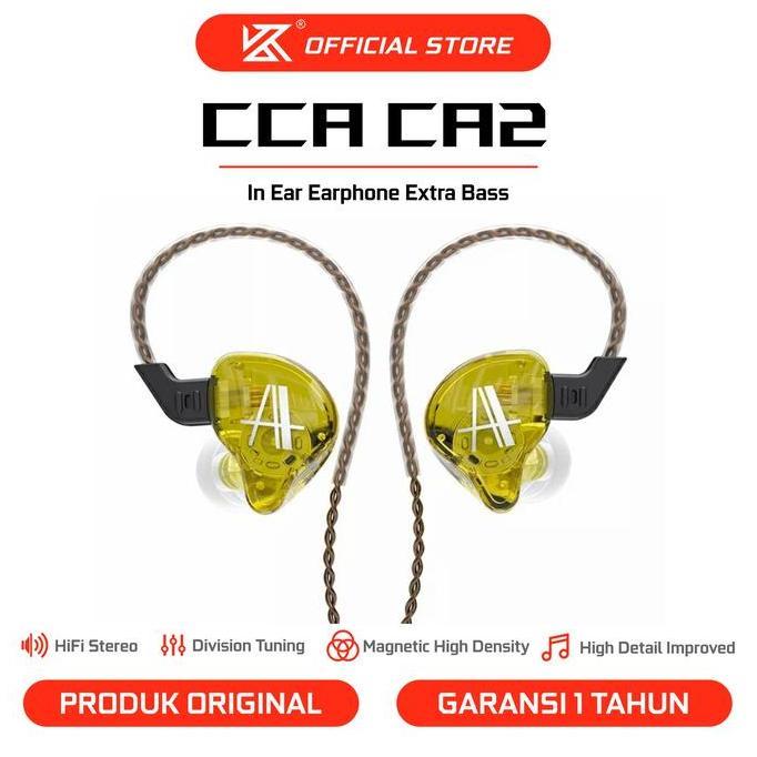 [KZ Official Store] CCA CA2 with Mic In Ear Earphone Extra Bass