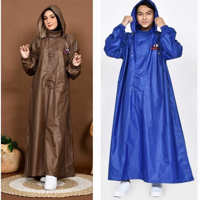 Jas hujan gamis Terusan Mantel Hujan Raincoat pria wanita jumbo
