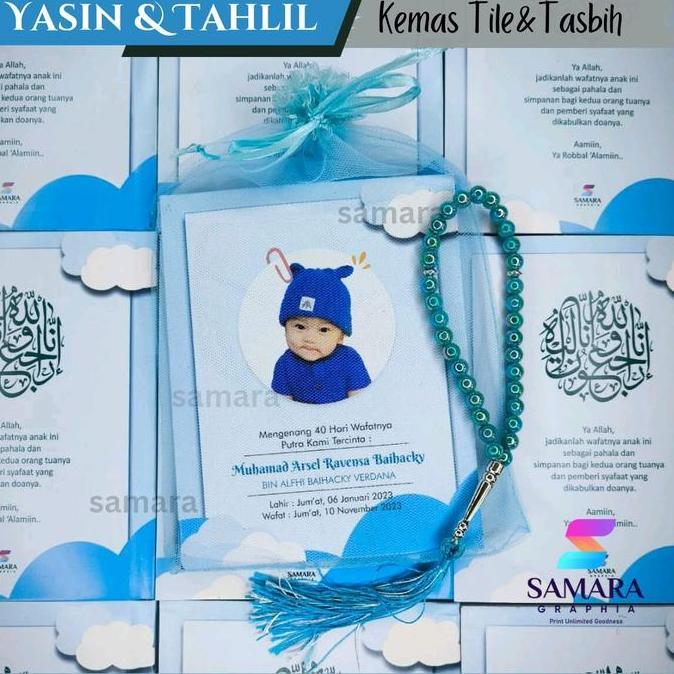 10 pcs Buku Yasin dan Tahlil custom yasin kids anak mengenang 40 hari lengkap foto almarhum 128 hala