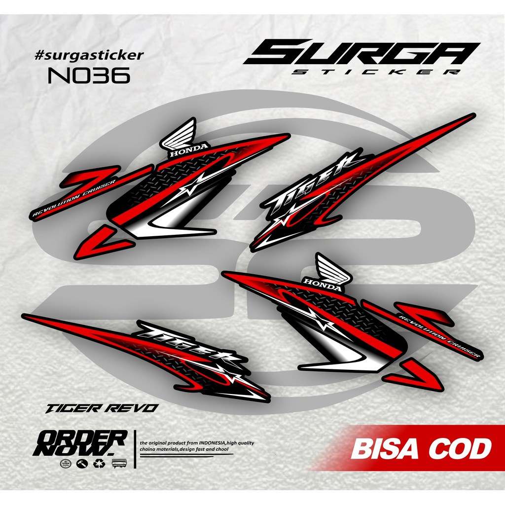 Striping Tiger Revo Full Body – Stiker Motor Tiger Revo Desain Racing & Original Look (n036)