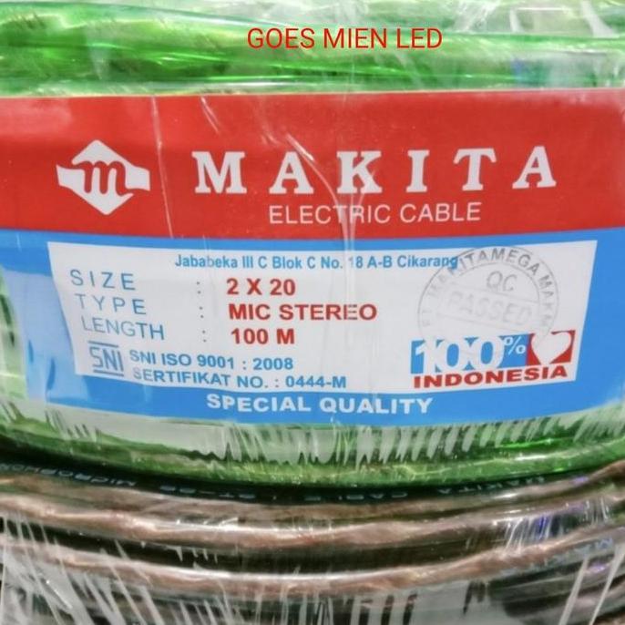 TERBARU - kabel mic stereo makita 2x20 panjang 100 meter