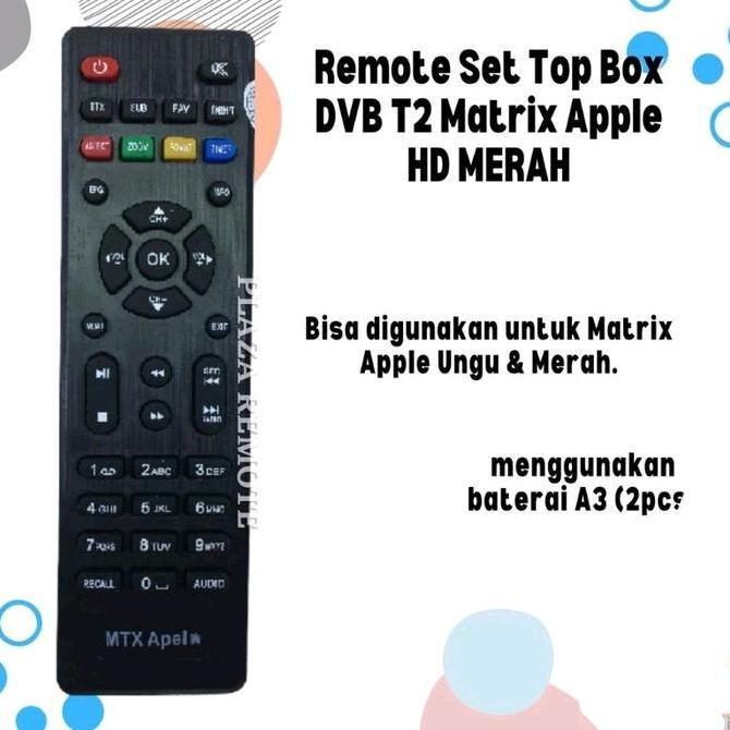 Remote Set Top Box DVB T2 Matrix Apple Merah Kuning Hitam Remot Matrix Burger Hijau