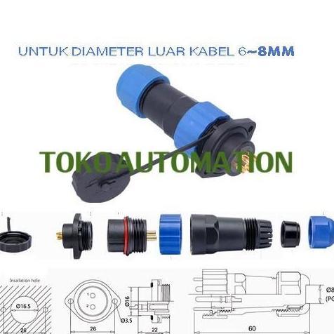 SP16 4 pin 4pin Flange Konektor Waterproof Aviation Connector ST84